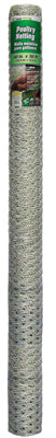 60" x 50', 1" Mesh, Galvanized Poultry Netting Chicken Wire 20 Gauge Midwest 308444B